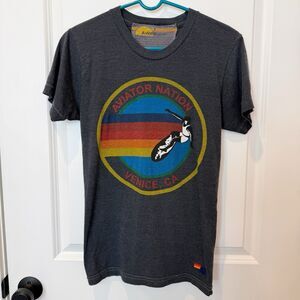 Aviator Nation Womens Graphic T-Shirt Size Small Logo Venice Cali Casual